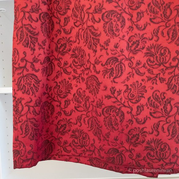 Ann Taylor Pencil Skirt – Red Maroon Brocade – US 10 - Picture 4 of 14